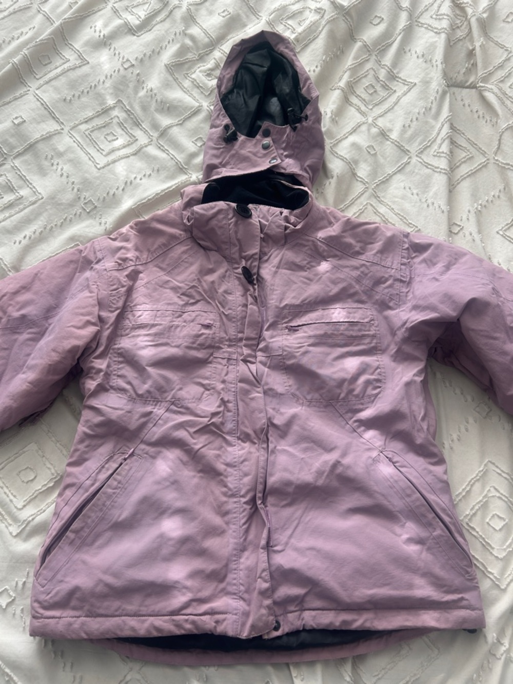 Light Purple Hooded Winter Jacket